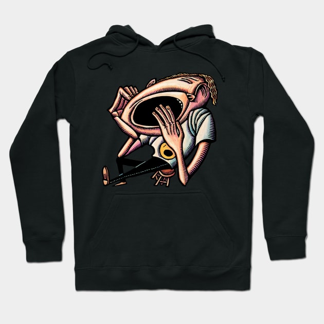 Yawning Bored Man Hoodie by Lisa Haney